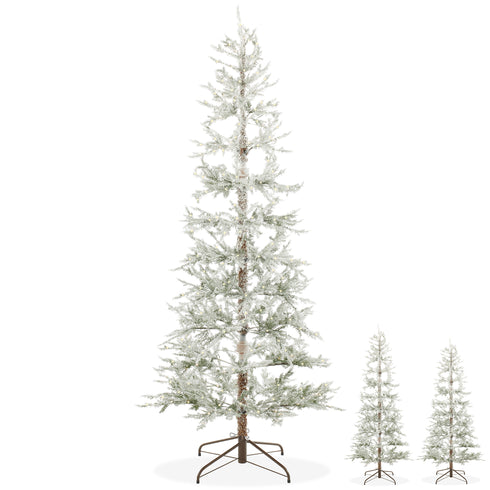 Pre-Lit Sparse Pine Flocked Holiday Christmas Tree with Stand